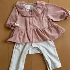 petit main 襟付きロンパース ピンク