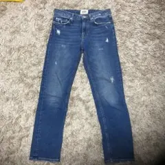 ZARA ダメージ加工 ストレートデニム