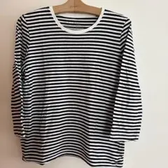 白と黒のストライプ Tシャツ Lサイズ