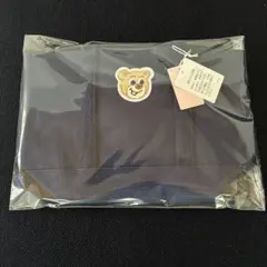 フェイラー　オールドテディ　ワッペントートバッグ　ネイビーS