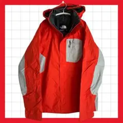 ノースフェイス マウンテンジャケットパーカー Sハイベント オレンジ/グレー