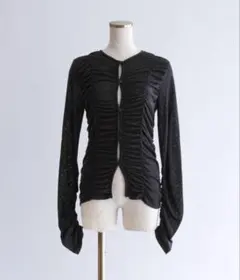 EN NEUME Shirring Cut Cardigan ブラック
