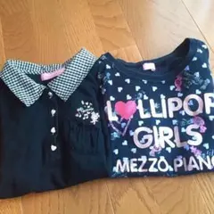 【メゾピアノ】美品 2点セット まとめ売り Tシャツ ポロシャツ M 150 黒
