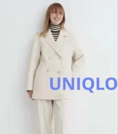 UNIQLO ユニクロ　ダブルフェイスショートコート　オフホワイト　M 大きめ