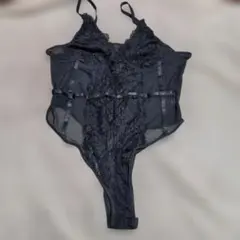 1214 529 ブラックレースボディスーツ XXL