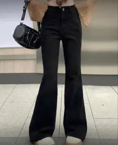 DAZY レディース ハイウエスト フレアジーンズ