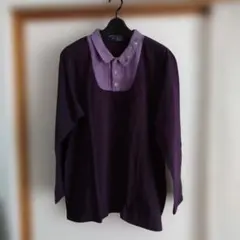 ドラッグストアーズ　パープル 長袖チュニック 綿100%　L