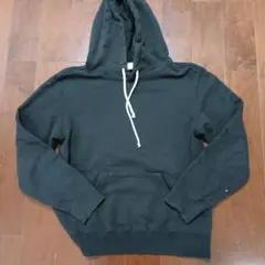 Champion ブラック フード付きパーカー L