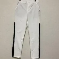 PING ホワイトパンツ 黒のロゴ ライン入り