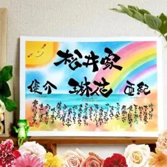 お急ぎ便 2点 yumi様専用ページ 水彩画キャンバス命名書 - メルカリ