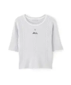 JILL by JILLSTUART 半袖ジャガードニット ブルー