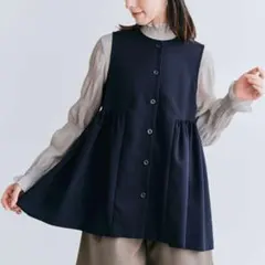 お買い得‼︎未使用⭐︎2wayフレアジレベスト ペプラムジレ ネイビー M