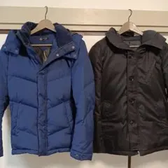 ミッシェルクラン MKオム ダウンジャケット 青・黒 2着セット 46