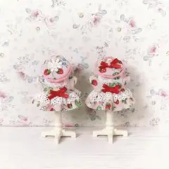 苺ワンピースコーデ　ミニチュアドール服　赤ちゃん