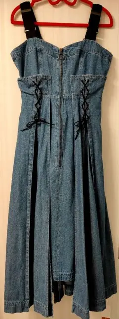 お値打ち❗️レディアゼル　デニムビスチェワンピース　新品未使用タグ付きMsize