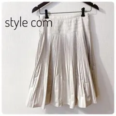 style com プリーツスカート ひざ丈 シャーリング サイドファスナーのサムネイル