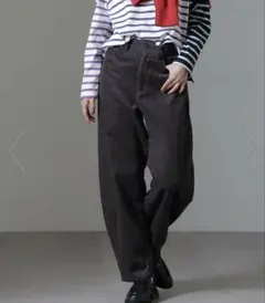 nano universe コーデュロイワイドカーブパンツ　グレー