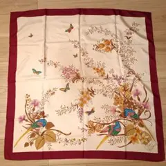 Gucci】スカーフ 大判 総柄 花 虫 シルク ホワイト ブルー - メルカリ