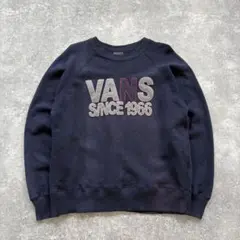 【VANS】オールドバンズ スウェットトレーナー ワッペン刺繍 ネイビー 90s