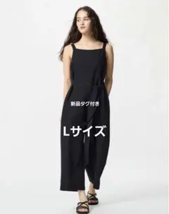 UNIQLO ユニクロ リネンブレンドジャンプスーツ L 黒 2025年SS