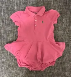 ラルフローレン ポロシャツ風ピンクワンピース　90