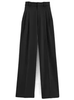 GRL グレイル タックセンタープレスストレートワイドパンツ [ai36]