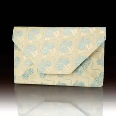 京都発 錦匠 龍村美術織物 数奇屋袋 葡萄唐草文錦（金） ⭐️【日本製