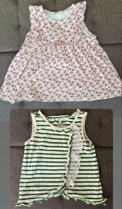 kumikyoku花柄・ストライプ タンクトップ2点セット