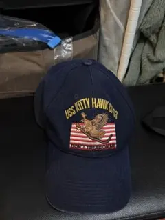 米軍 USS キティホーク 空母 紺帽子 士官仕様 USA製 VINTAGE - メルカリ