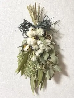 大きめ 紫陽花 ユーカリ ナチュラル グリーン スワッグ - メルカリ