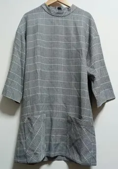 ZARAザラグレンチェックチュニックワンピースUSA Lサイズ