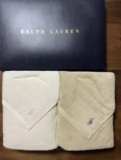 Ralph Lauren タオルセット 2枚 ホワイト ベージュ