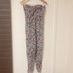 ZARA オールインワン　花柄　Mサイズ　Ｌサイズ　ベアトップ