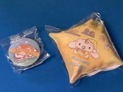 シナモロールコラボ　缶バッジ　クッションチャーム