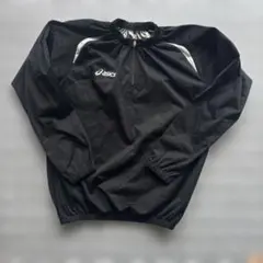 asics ブラック ハーフジップ 長袖ウェア