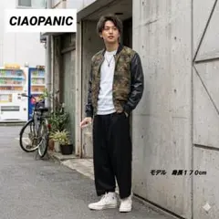 CIAOPANIC カモフラ スタジャン Lサイズ｜迷彩 レザー切替 ブルゾンのサムネイル