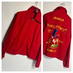 80s 米軍実物 スーベニアジャケット 87 フィリピン演習 刺繍 短丈 80s 米軍実物 スーベニアジャケット 87 フィリピン演習 刺繍 短丈