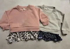 西松屋　ELFIN DOLL　裏起毛　フリル付き　トレーナー　80cm90cm