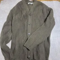 3月末までの出品 UNIQLO UNIQLOUリブ編みブラウンカーディガン