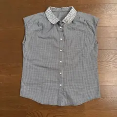 any SIS ノースリーブチェックシャツ