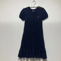 Ralph Lauren ケーブルニット　ワンピース　ネイビー　キッズ　120