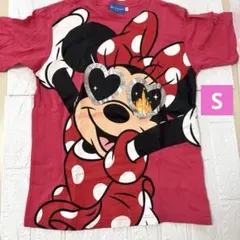 東京ディズニーリゾート　ミニーちゃん　Tシャツ　Sサイズ　ロゴT ピンク　レトロ
