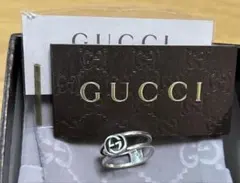 GUCCI シルバー ダブルリング GGロゴ