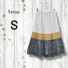 シロップ　フェリシモ　プリーツスカート　チュール　レース　ゴム　ロングフレア