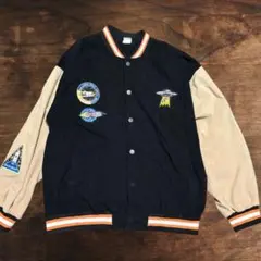 HOOK スタジャン 黒/ベージュ オレンジ コーデュロイ オーバーサイズ