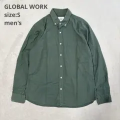 【GLOBAL WORK 】コットン 長袖シャツ/ブラウス オーバーサイズ【S】
