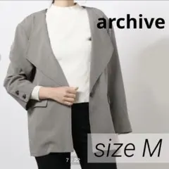 【archives】ワンボタンノーカラージャケット　千鳥格子　ジャケットのサムネイル