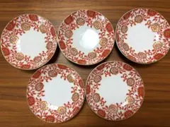 オールドノリタケ 小皿 5客 9.5cm 花柄 金彩