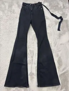 Rick owens bolan似 waxコーティングベルボトム