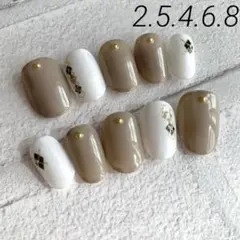 ネイルチップ グレー ホワイト モノトーン アーガイル柄